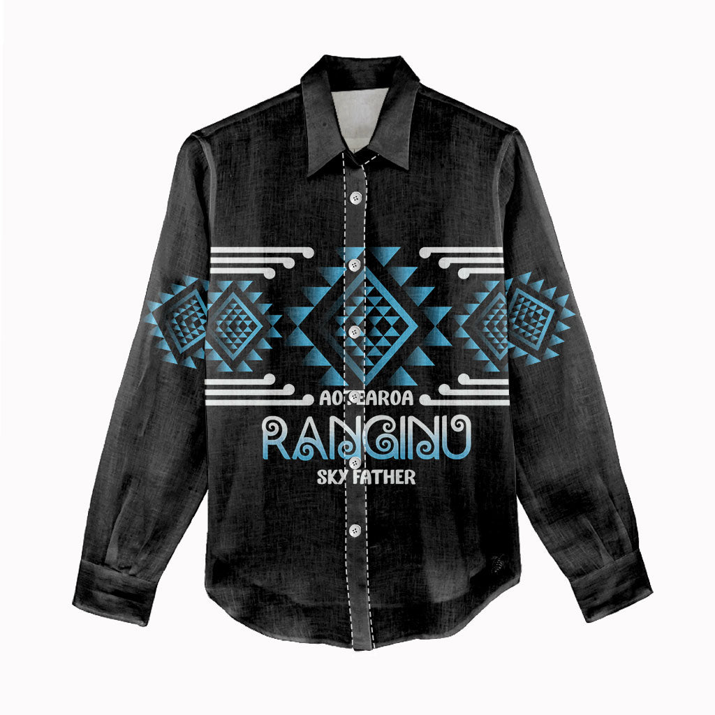 Aotearoa Atua Ranginui Personalised Women Casual Shirt Maori Sky Father Taniko Motifs