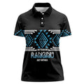 Aotearoa Atua Ranginui Personalised Women Polo Shirt Maori Sky Father Taniko Motifs