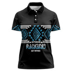 Aotearoa Atua Ranginui Personalised Women Polo Shirt Maori Sky Father Taniko Motifs