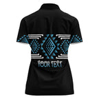 Aotearoa Atua Ranginui Personalised Women Polo Shirt Maori Sky Father Taniko Motifs