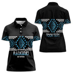 Aotearoa Atua Ranginui Personalised Women Polo Shirt Maori Sky Father Taniko Motifs