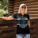 Aotearoa Atua Ranginui Personalised Women Polo Shirt Maori Sky Father Taniko Motifs