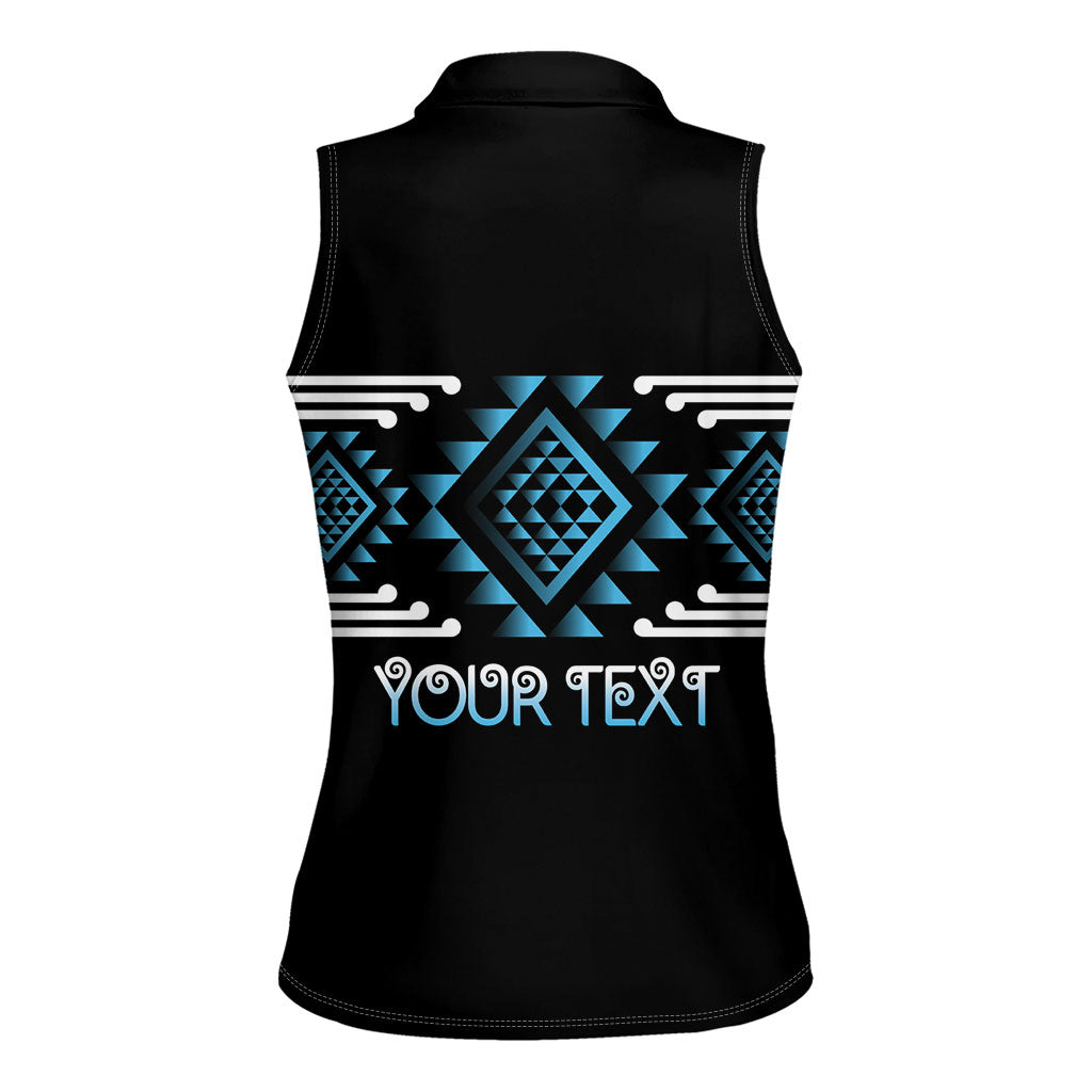 Aotearoa Atua Ranginui Personalised Women Sleeveless Polo Shirt Maori Sky Father Taniko Motifs