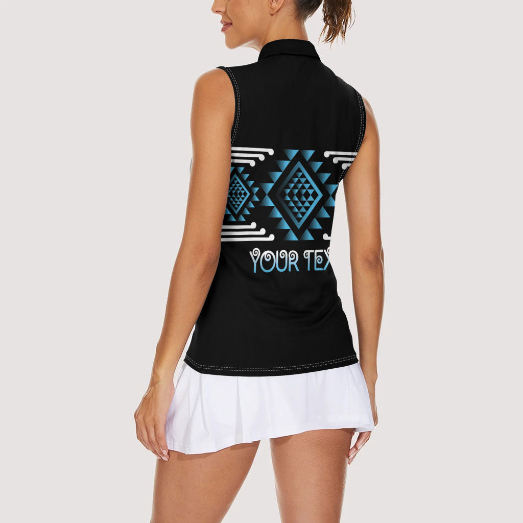 Aotearoa Atua Ranginui Personalised Women Sleeveless Polo Shirt Maori Sky Father Taniko Motifs