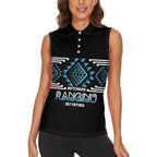 Aotearoa Atua Ranginui Personalised Women Sleeveless Polo Shirt Maori Sky Father Taniko Motifs