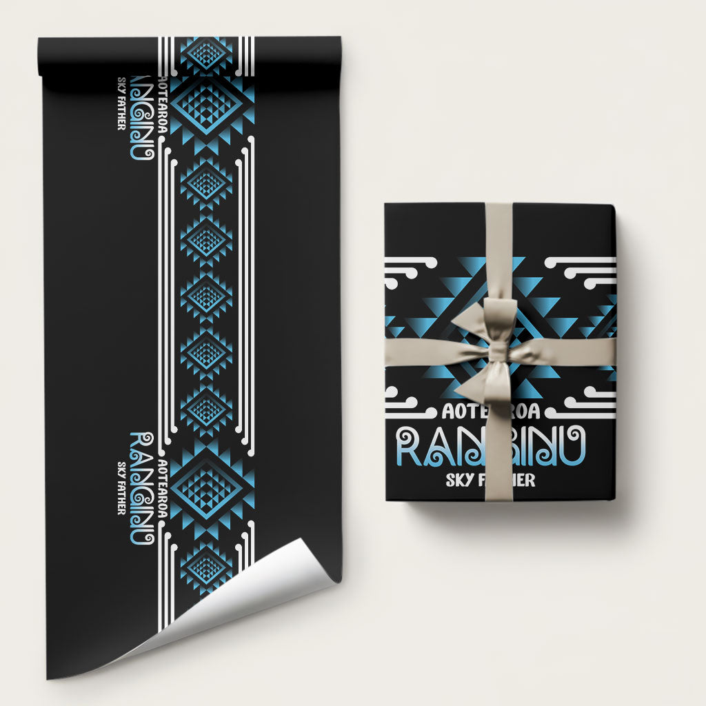 Aotearoa Atua Ranginui Wrapping Paper Maori Sky Father Taniko Motifs