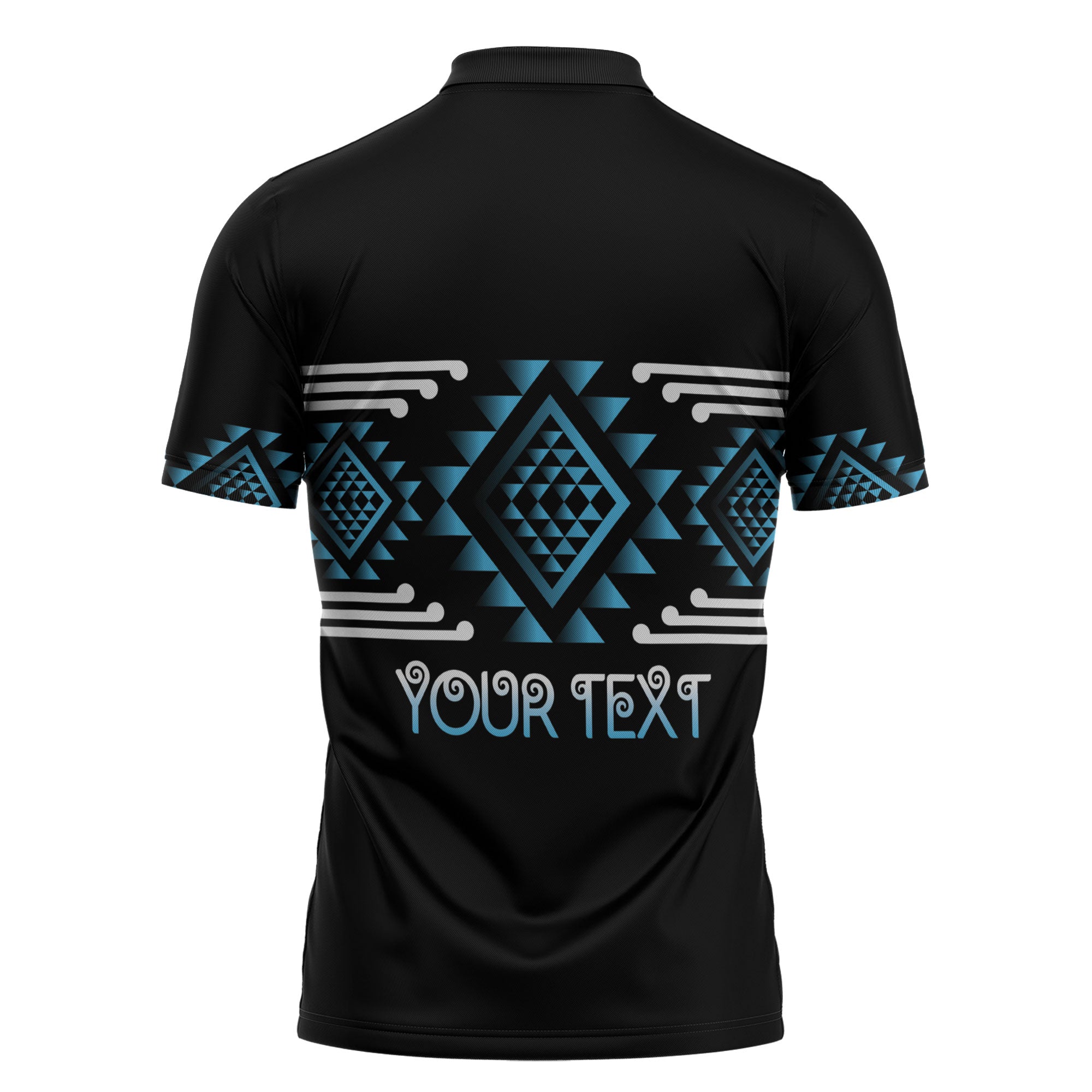 Aotearoa Atua Ranginui Personalised Zipper Polo Shirt Maori Sky Father Taniko Motifs