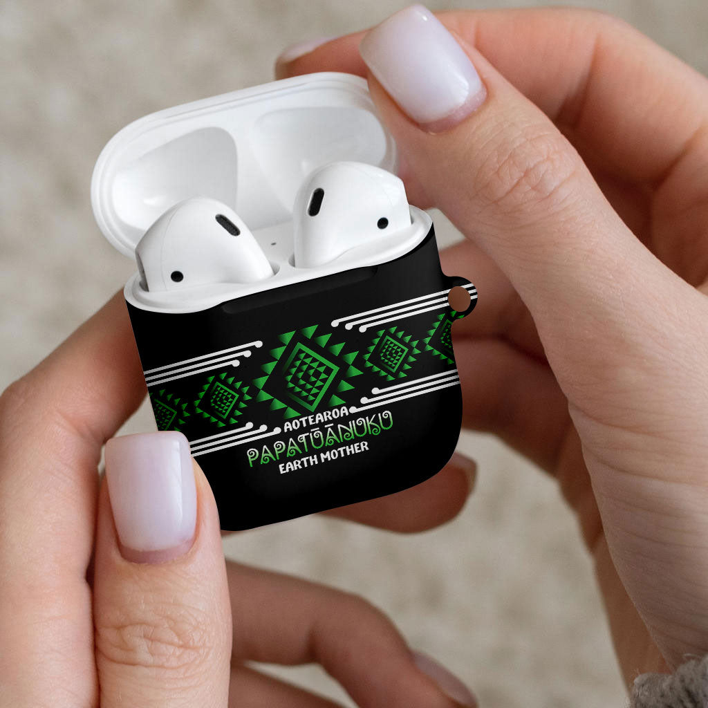 Aotearoa Atua Papatuanuku AirPods Case Maori Earth Mother Taniko Motifs