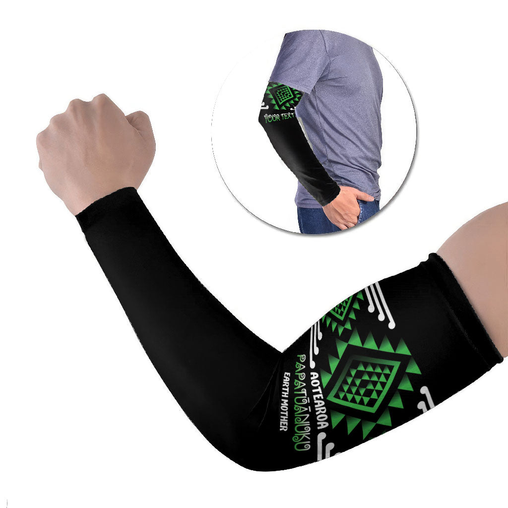 Aotearoa Atua Papatuanuku Personalised Arm Sleeves Maori Earth Mother Taniko Motifs