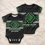 Aotearoa Atua Papatuanuku Personalised Baby Onesie Maori Earth Mother Taniko Motifs
