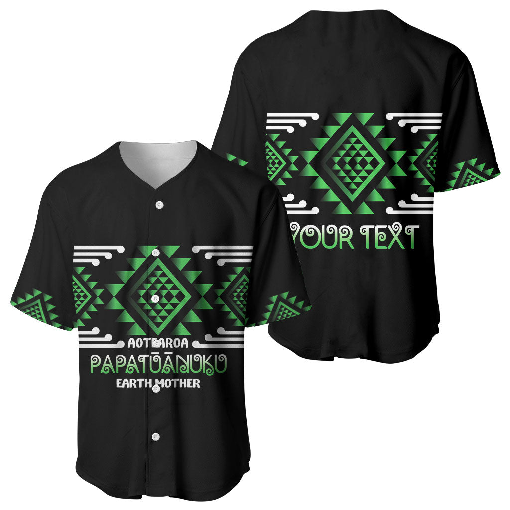 Aotearoa Atua Papatuanuku Personalised Baseball Jersey Maori Earth Mother Taniko Motifs