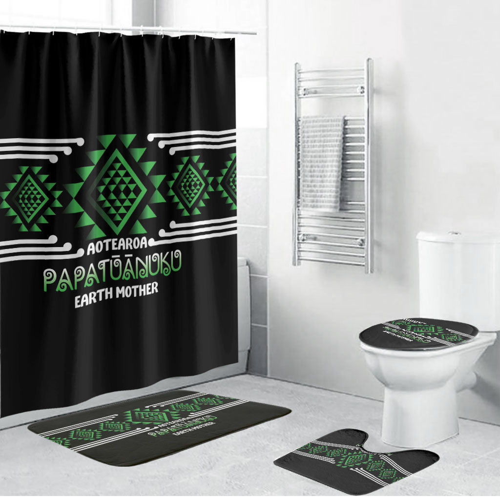 Aotearoa Atua Papatuanuku Bathroom Set Maori Earth Mother Taniko Motifs