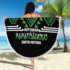 Aotearoa Atua Papatuanuku Beach Blanket Maori Earth Mother Taniko Motifs