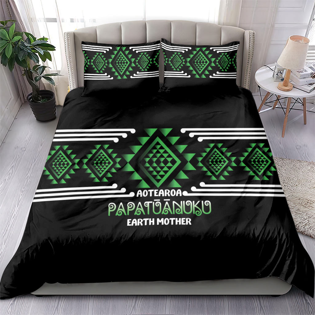 Aotearoa Atua Papatuanuku Bedding Set Maori Earth Mother Taniko Motifs