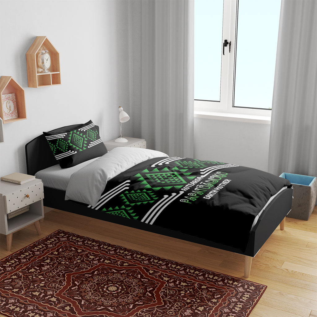 Aotearoa Atua Papatuanuku Bedding Set Maori Earth Mother Taniko Motifs