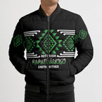 Aotearoa Atua Papatuanuku Personalised Bomber Puffer Jacket Maori Earth Mother Taniko Motifs