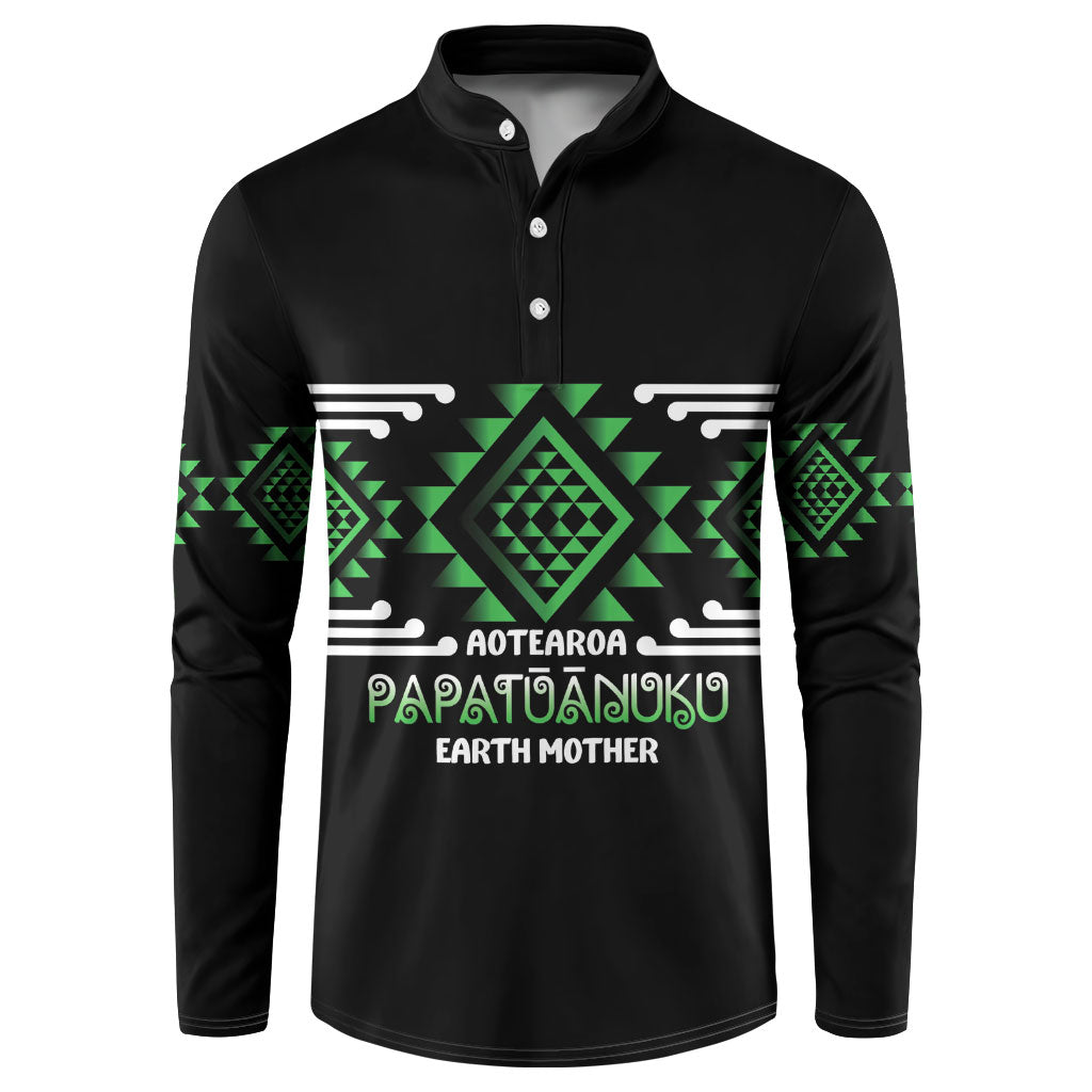 Aotearoa Atua Papatuanuku Personalised Button Sweatshirt Maori Earth Mother Taniko Motifs