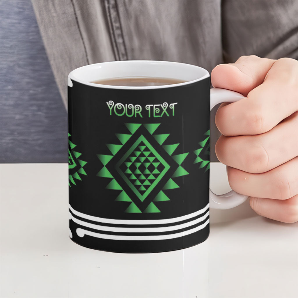 Aotearoa Atua Papatuanuku Personalised Ceramic Mug Maori Earth Mother Taniko Motifs