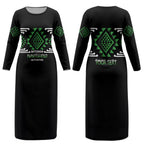 Aotearoa Atua Papatuanuku Personalised Couples Matching Long Sleeve Bodycon Dress and Hawaiian Shirt Maori Earth Mother Taniko Motifs