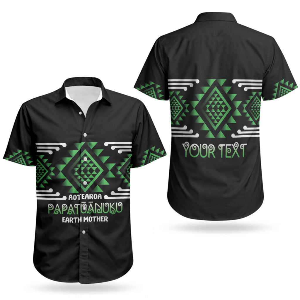 Aotearoa Atua Papatuanuku Personalised Couples Matching Off Shoulder Maxi Dress and Hawaiian Shirt Maori Earth Mother Taniko Motifs