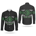 Aotearoa Atua Papatuanuku Personalised Couples Matching Off Shoulder Maxi Dress and Long Sleeve Button Shirt Maori Earth Mother Taniko Motifs