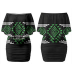 Aotearoa Atua Papatuanuku Personalised Couples Matching Off Shoulder Short Dress and Long Sleeve Button Shirt Maori Earth Mother Taniko Motifs