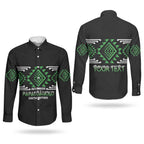 Aotearoa Atua Papatuanuku Personalised Couples Matching Short Sleeve Bodycon Dress and Long Sleeve Button Shirt Maori Earth Mother Taniko Motifs
