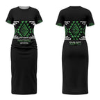Aotearoa Atua Papatuanuku Personalised Couples Matching Short Sleeve Bodycon Dress and Long Sleeve Button Shirt Maori Earth Mother Taniko Motifs