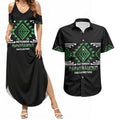 Aotearoa Atua Papatuanuku Personalised Couples Matching Summer Maxi Dress and Hawaiian Shirt Maori Earth Mother Taniko Motifs