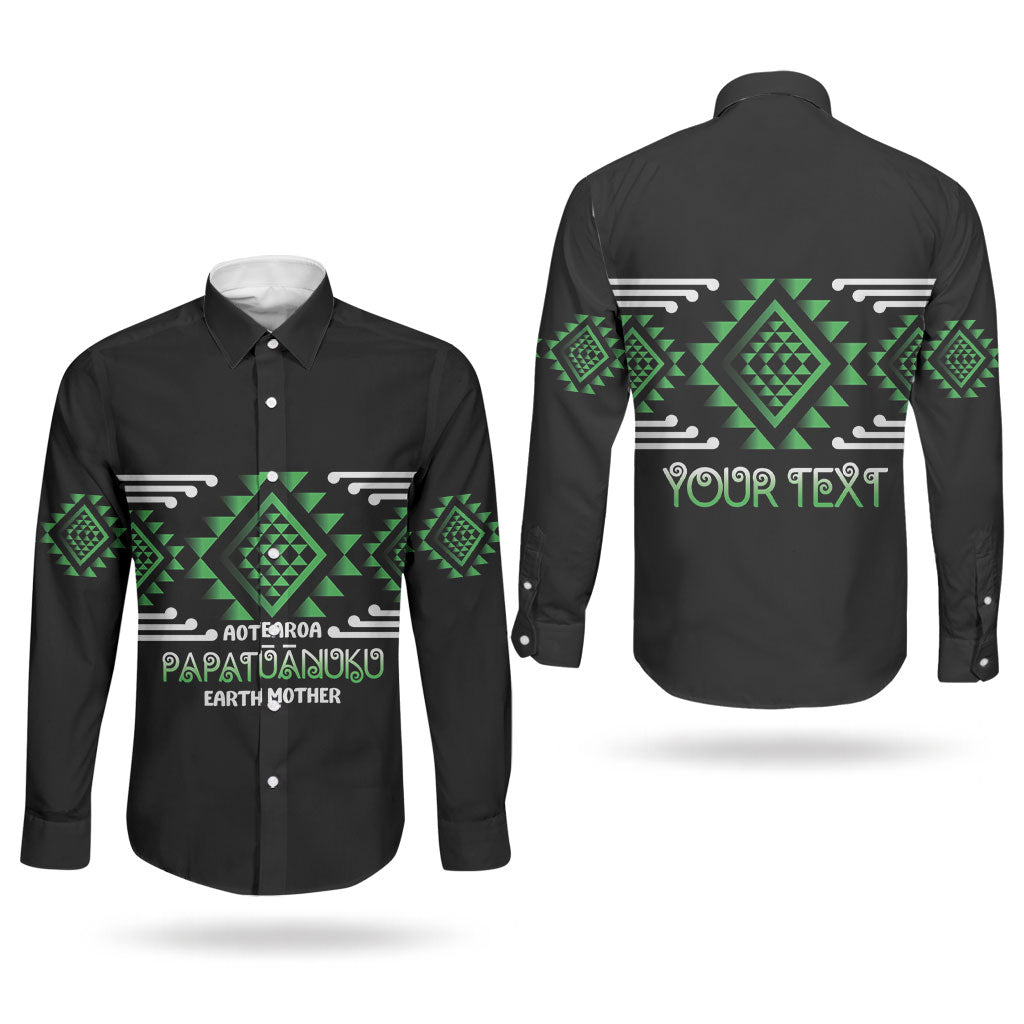 Aotearoa Atua Papatuanuku Personalised Couples Matching Summer Maxi Dress and Long Sleeve Button Shirt Maori Earth Mother Taniko Motifs