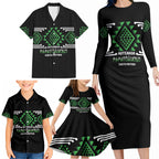Aotearoa Atua Papatuanuku Personalised Family Matching Long Sleeve Bodycon Dress and Hawaiian Shirt Maori Earth Mother Taniko Motifs
