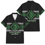 Aotearoa Atua Papatuanuku Personalised Family Matching Off The Shoulder Long Sleeve Dress and Hawaiian Shirt Maori Earth Mother Taniko Motifs