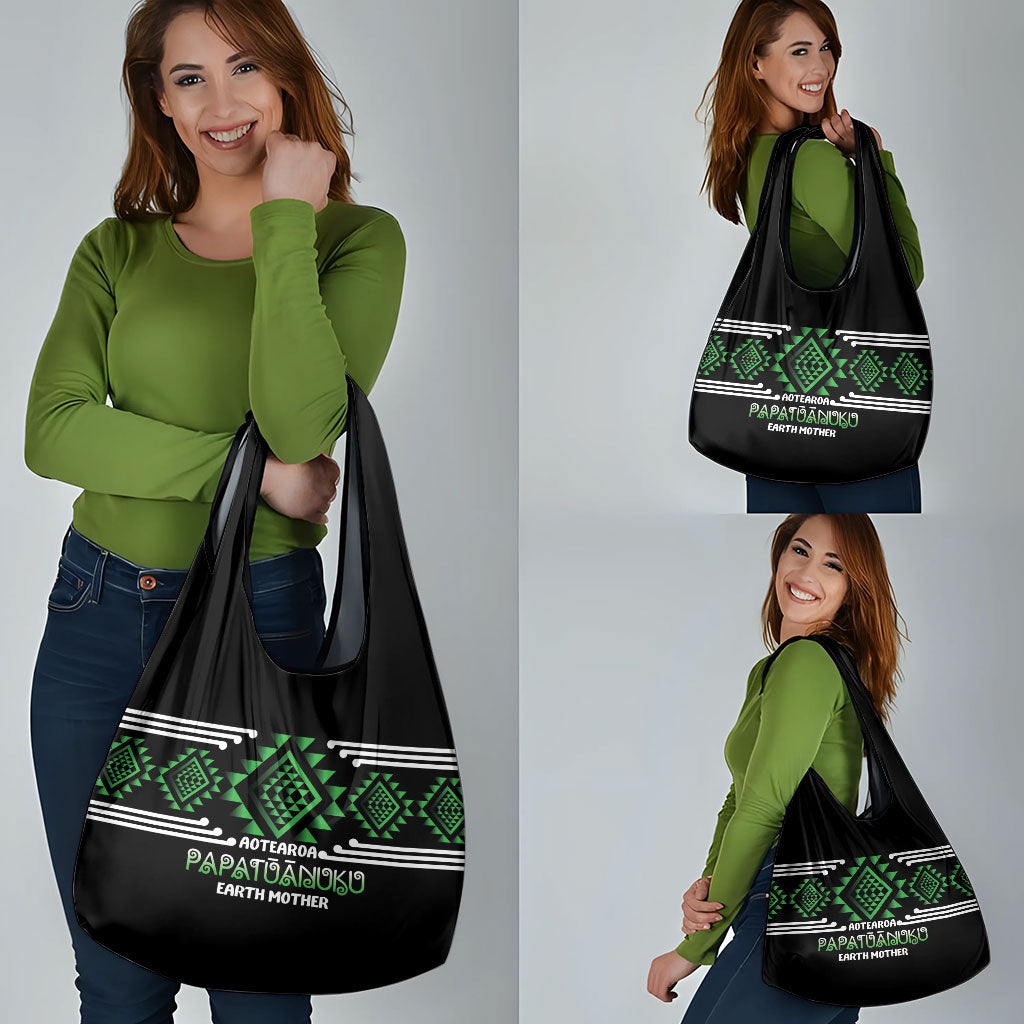 Aotearoa Atua Papatuanuku Grocery Bag Maori Earth Mother Taniko Motifs