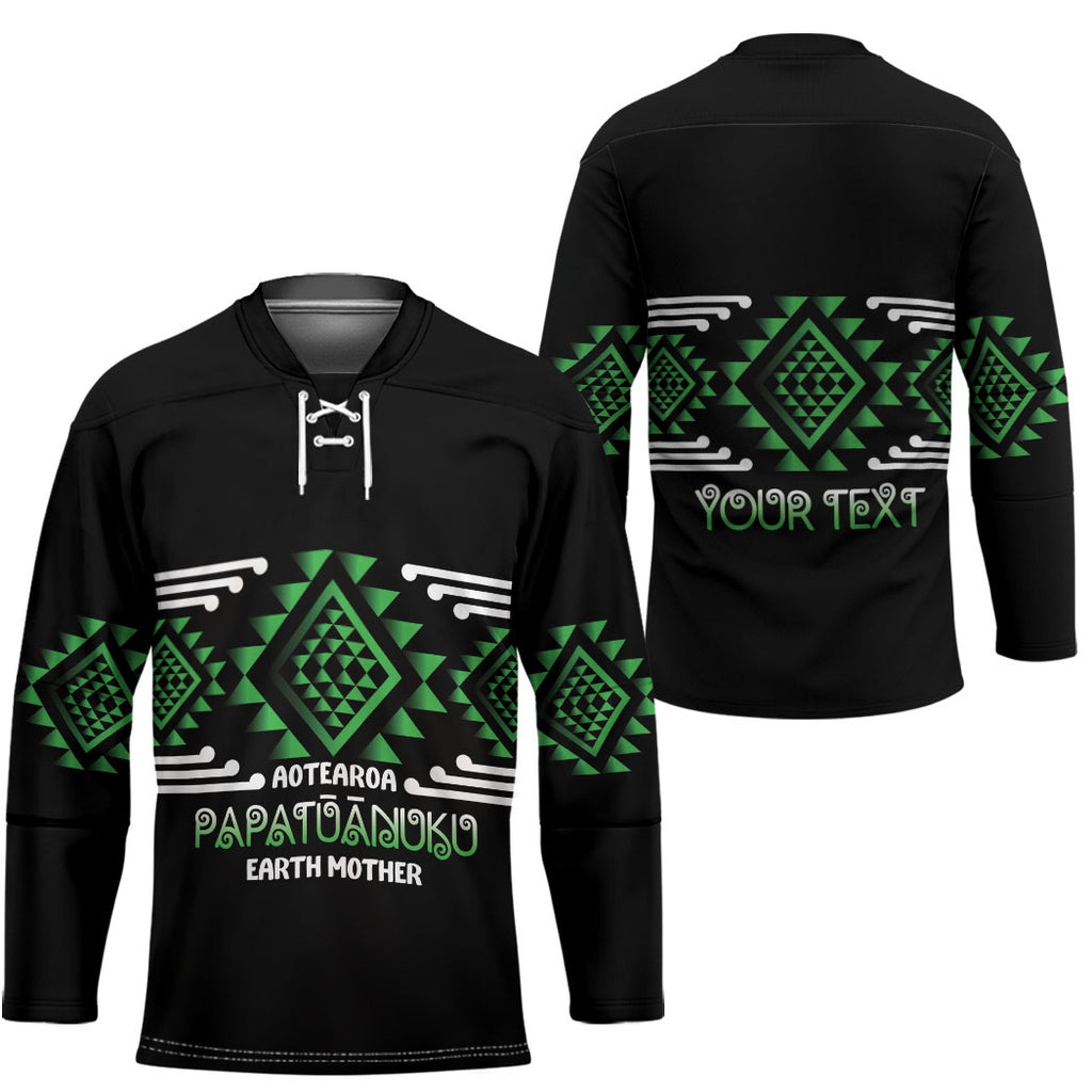 Aotearoa Atua Papatuanuku Personalised Hockey Jersey Maori Earth Mother Taniko Motifs