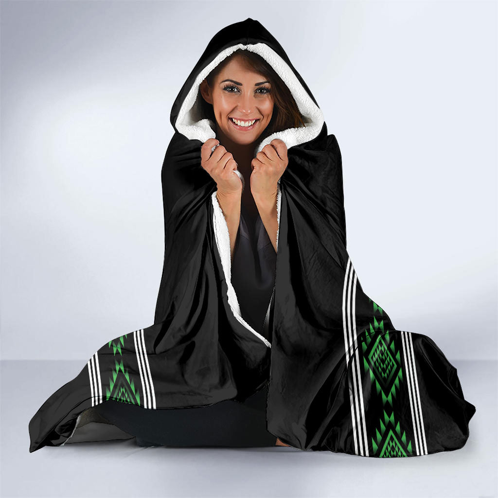Aotearoa Atua Papatuanuku Hooded Blanket Maori Earth Mother Taniko Motifs