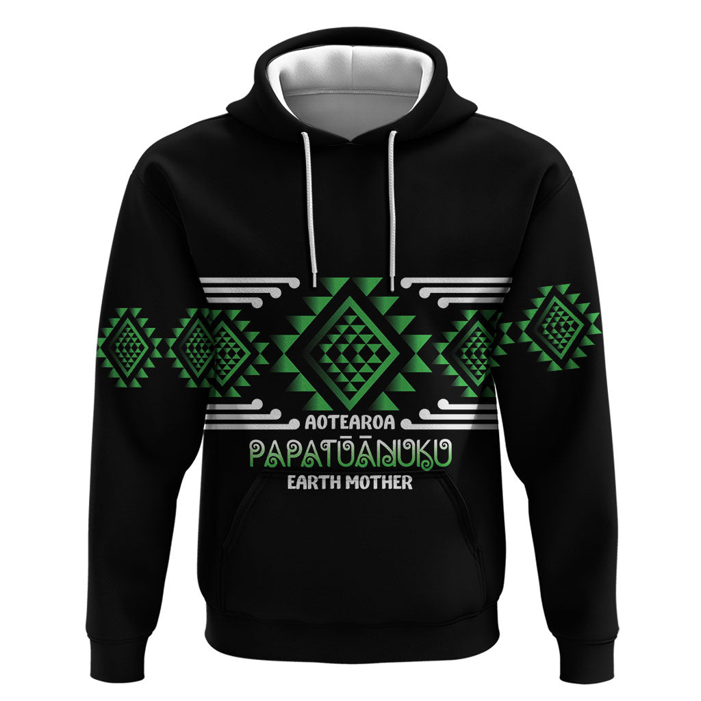 Aotearoa Atua Papatuanuku Personalised Hoodie Maori Earth Mother Taniko Motifs