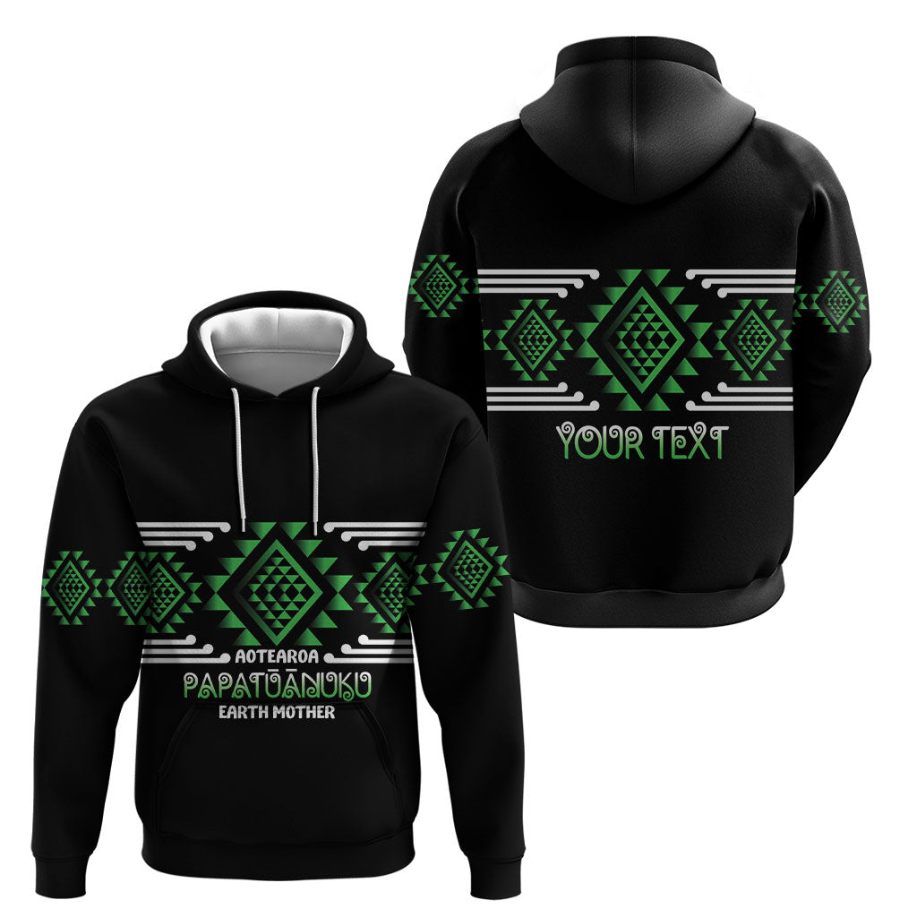 Aotearoa Atua Papatuanuku Personalised Hoodie Maori Earth Mother Taniko Motifs