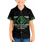 Aotearoa Atua Papatuanuku Personalised Kid Hawaiian Shirt Maori Earth Mother Taniko Motifs