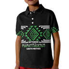 Aotearoa Atua Papatuanuku Personalised Kid Polo Shirt Maori Earth Mother Taniko Motifs