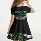 Aotearoa Atua Papatuanuku Personalised Kid Short Sleeve Dress Maori Earth Mother Taniko Motifs