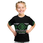 Aotearoa Atua Papatuanuku Personalised Kid T Shirt Maori Earth Mother Taniko Motifs