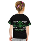 Aotearoa Atua Papatuanuku Personalised Kid T Shirt Maori Earth Mother Taniko Motifs