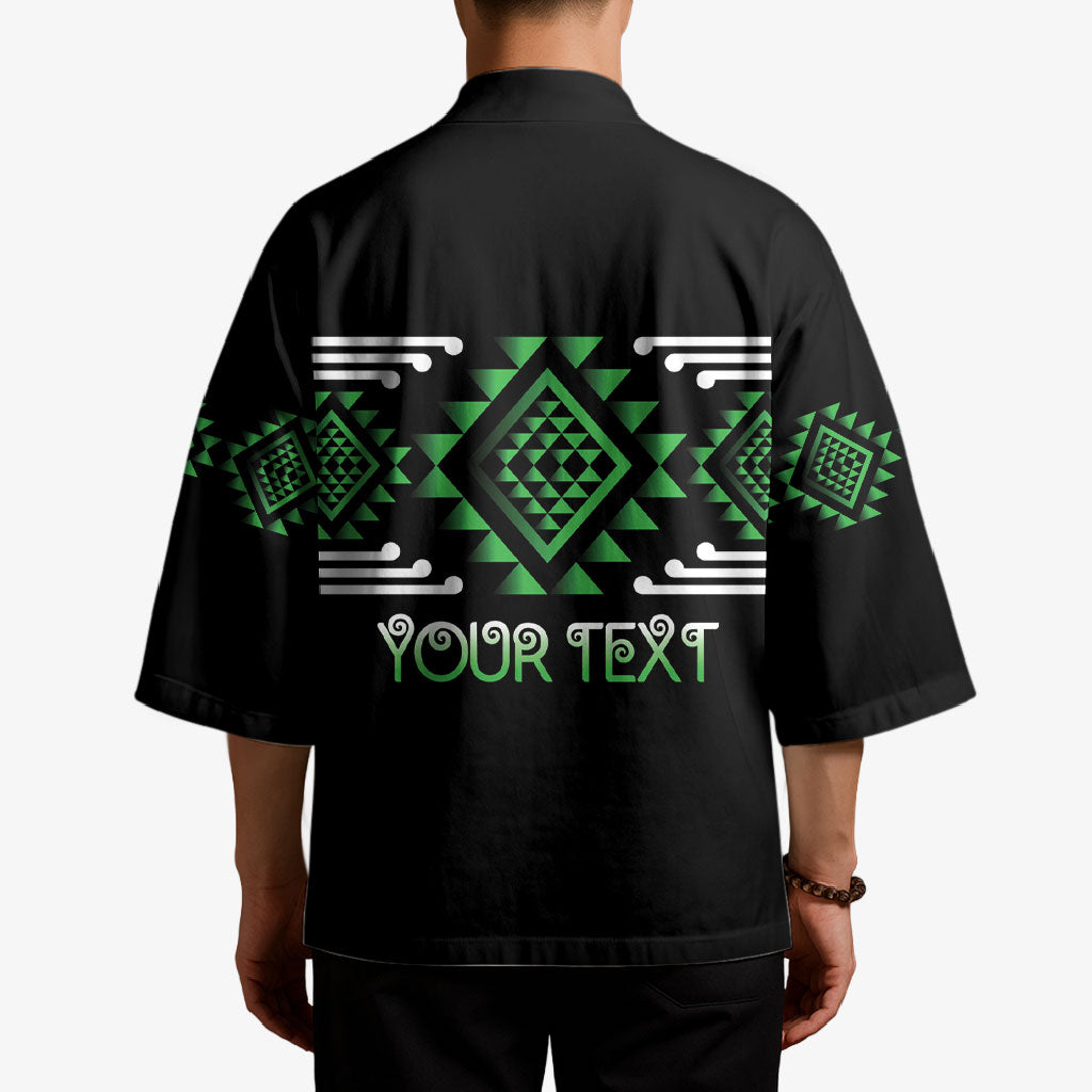 Aotearoa Atua Papatuanuku Personalised Kimono Maori Earth Mother Taniko Motifs