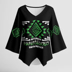 Aotearoa Atua Papatuanuku Personalised Kimono Sleeve Blouse Maori Earth Mother Taniko Motifs