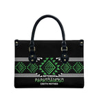 Aotearoa Atua Papatuanuku Leather Bag Maori Earth Mother Taniko Motifs