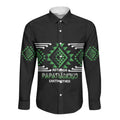 Aotearoa Atua Papatuanuku Personalised Long Sleeve Button Shirt Maori Earth Mother Taniko Motifs