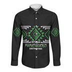 Aotearoa Atua Papatuanuku Personalised Long Sleeve Button Shirt Maori Earth Mother Taniko Motifs