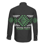 Aotearoa Atua Papatuanuku Personalised Long Sleeve Button Shirt Maori Earth Mother Taniko Motifs