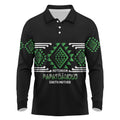 Aotearoa Atua Papatuanuku Personalised Long Sleeve Polo Shirt Maori Earth Mother Taniko Motifs
