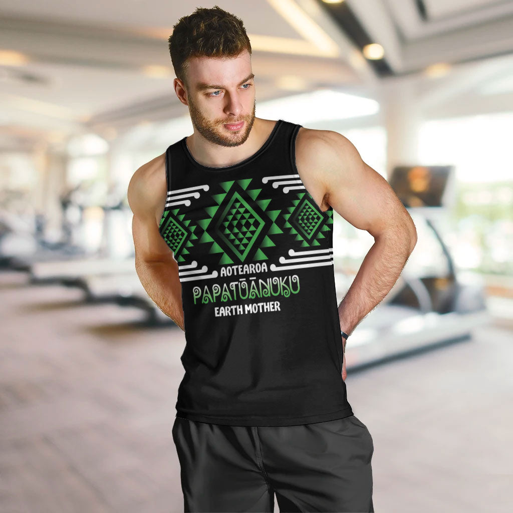 Aotearoa Atua Papatuanuku Personalised Men Tank Top Maori Earth Mother Taniko Motifs